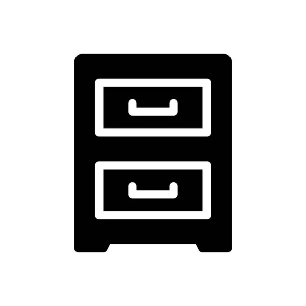Drawer Vector Illustration Transparent Background Premium Quality Symbols Glyphs Icon — Stock Vector