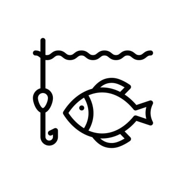 Şeffaf bir arkaplanda balık vektör çizimi. Konsept ve grafik tasarım için ince çizgi simgesi..