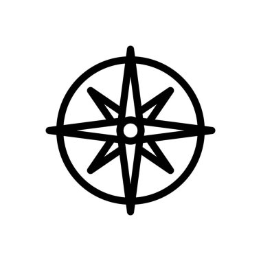 Şeffaf bir arkaplan üzerinde pusula vektör illüstrasyonu.Premium kalite sembolleri. Konsept ve grafik tasarım için ince çizgi simgesi.