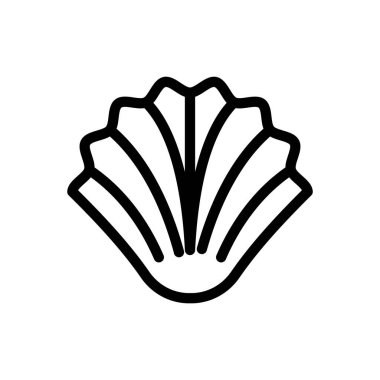 Şeffaf bir arkaplanda deniz kabuğu vektör çizimi. Konsept ve grafik tasarım için ince çizgi simgesi..