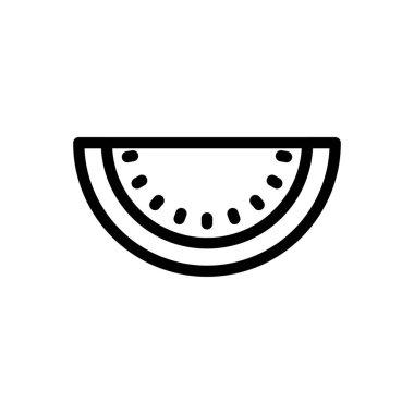 Şeffaf bir arkaplanda karpuz vektör çizimi. Konsept ve grafik tasarımı için ince çizgi simgesi..