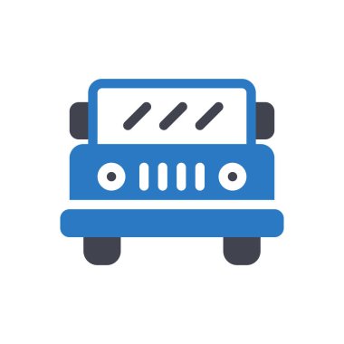 Şeffaf bir arkaplan üzerinde jeep vektör çizimi. Konsept ve grafik tasarımı için mükemmel kalite semboller..