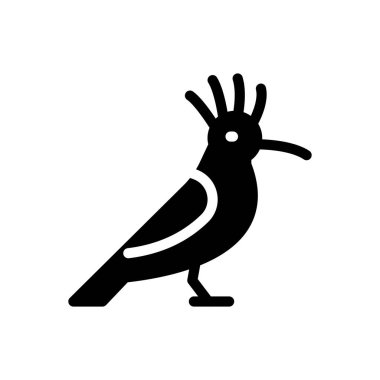 hoopoe vector illustration on a transparent background.Premium quality symbols.Glyphs icon for concept and graphic design. 