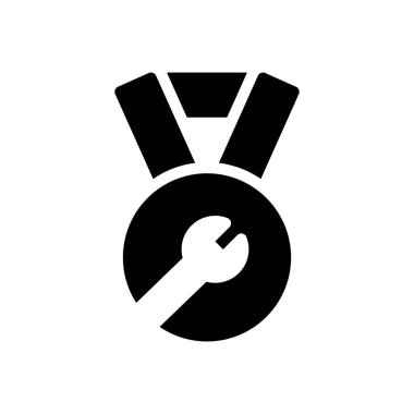 Şeffaf bir arkaplanda madalya vektör illüstrasyonu. Konsept ve grafik tasarım simgeleri için kaliteli semboller.. 