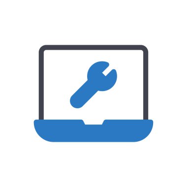 Şeffaf bir arkaplan üzerinde dizüstü bilgisayar vektör çizimi. Konsept ve grafik tasarım için kaliteli semboller..