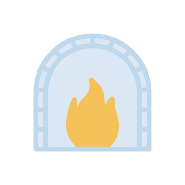 Şeffaf bir arkaplan üzerinde şömine vektör çizimi. Konsept ve grafik tasarımı için birinci sınıf kalite semboller..