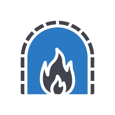 Şeffaf bir arkaplan üzerinde şömine vektör çizimi. Konsept ve grafik tasarım simgeleri için kaliteli semboller.. 