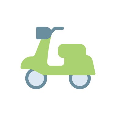 Saydam bir arkaplan üzerinde scooter vektör çizimi. Konsept ve grafik tasarım için premium kalite simgeleri.. 