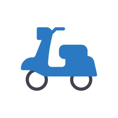 Saydam bir arkaplan üzerinde scooter vektör çizimi. Konsept ve grafik tasarım simgeleri için kaliteli semboller.. 