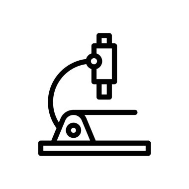 Şeffaf bir arkaplanda mikroskop vektör çizimi. Konsept ve grafik tasarımı için ince çizgi simgesi.. 