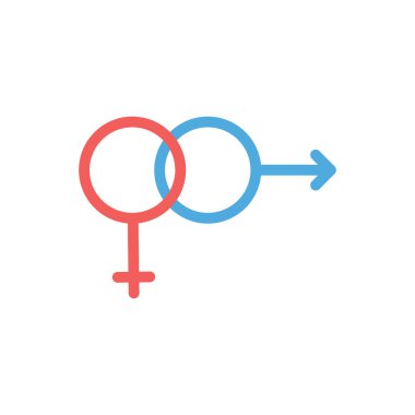 Saydam bir arkaplan üzerinde cinsiyet vektör çizimi. Konsept ve grafik tasarımı için premium kalite simgeleri.. 