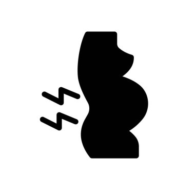 backache vector illustration on a transparent background.Premium quality symbols.Glyphs icon for concept and graphic design.