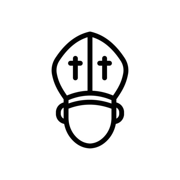 Pope Vector Illustration Transparent Background Premium Quality Symbols Thin Line — Vector de stock