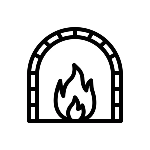 Fireplace Vector Illustration Transparent Background Premium Quality Symbols Thin Line — Stockvector