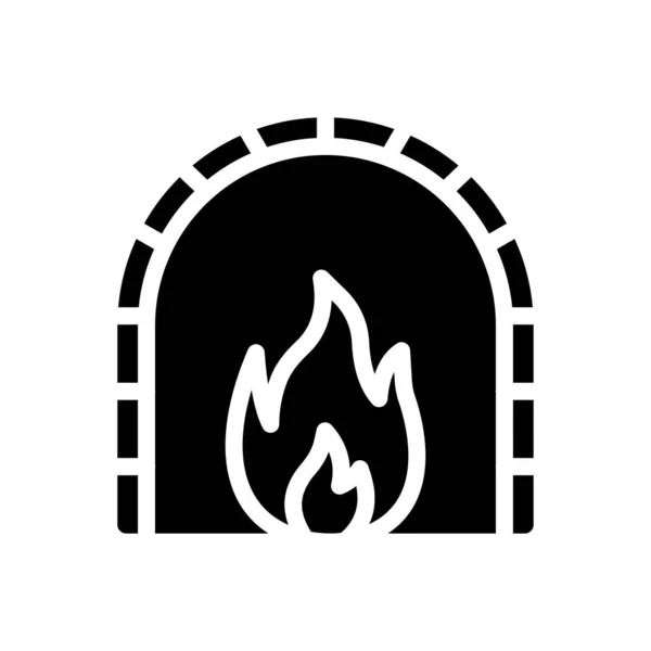 Fireplace Vector Illustration Transparent Background Premium Quality Symbols Glyphs Icon — Stockvektor