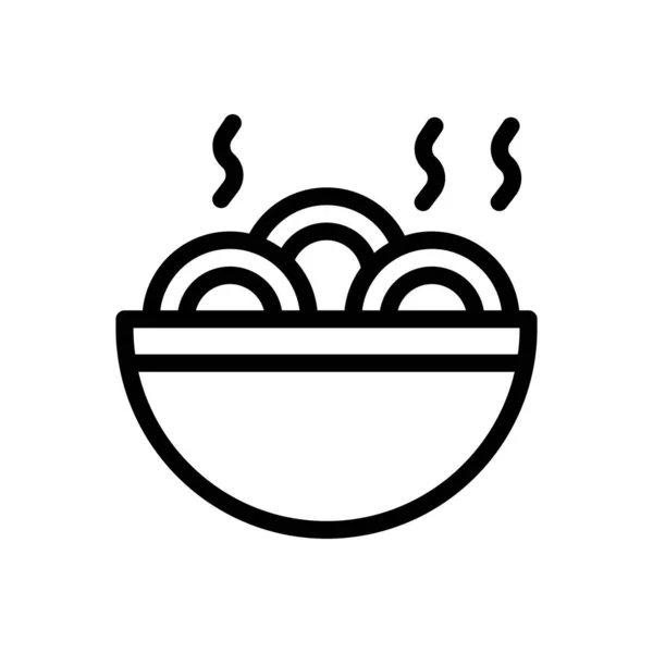 Noodles Vector Illustration Transparent Background Premium Quality Symbols Thin Line - Stok Vektor