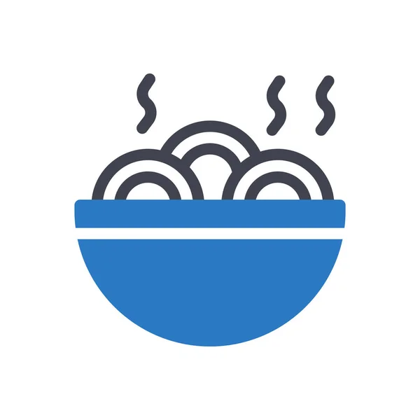 Noodles Vector Illustration Transparent Background Premium Quality Symbols Glyphs Icon - Stok Vektor