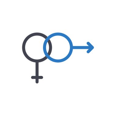 Saydam bir arkaplanda cinsiyet vektör çizimi. Konsept ve grafik tasarımı için özel kalite semboller..