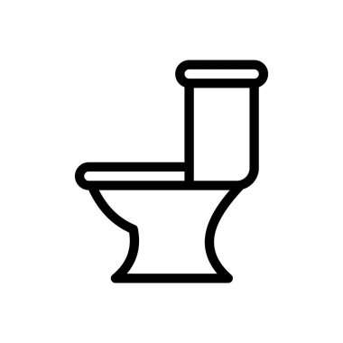 Şeffaf bir arkaplanda klozet vektör çizimi. Konsept ve grafik tasarım için ince çizgi simgesi..