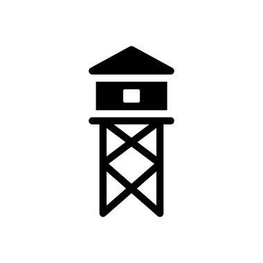 Şeffaf bir arkaplan üzerinde kule vektör çizimi. Konsept ve grafik tasarım simgeleri için kaliteli semboller..