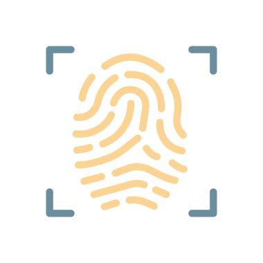 Saydam bir arkaplanda parmak izi vektör illüstrasyonu. Konsept ve grafik tasarımı için birinci sınıf kalite simgeler..