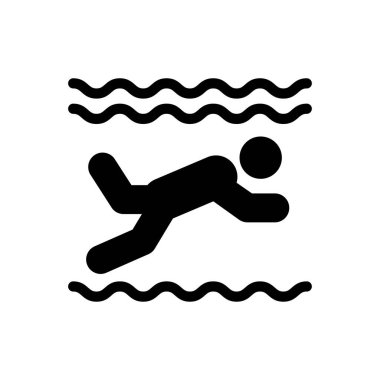 Şeffaf bir arkaplanda yüzme vektörü çizimi. Konsept ve grafik tasarım simgeleri için kaliteli semboller..