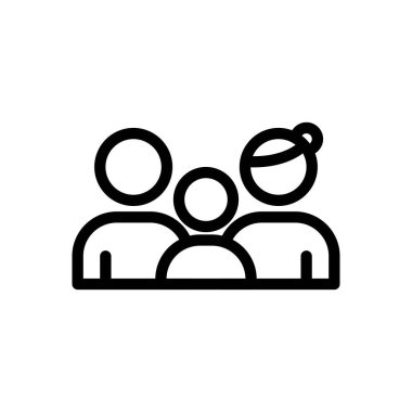 Şeffaf bir arkaplan üzerinde aile vektör çizimi. Konsept ve grafik tasarım için ince çizgi simgesi.. 