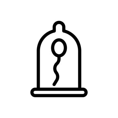 Şeffaf bir arkaplanda sperm vektör çizimi. Konsept ve grafik tasarım için ince çizgi simgesi..