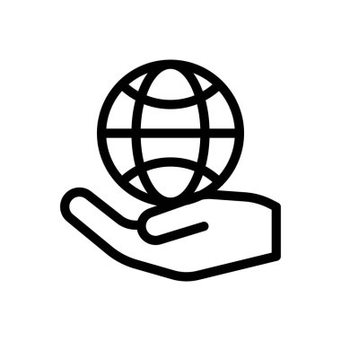 Şeffaf bir arkaplan üzerinde küresel vektör çizimi. Premium kalite sembolleri. Konsept ve grafik tasarım için ince çizgi simgesi. 