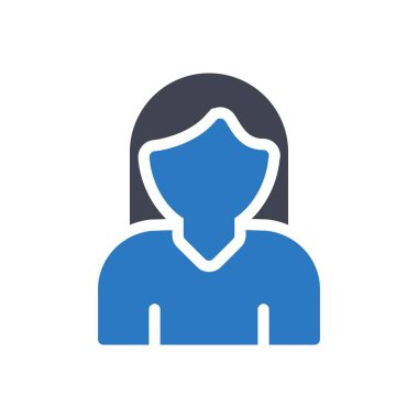 Saydam bir arkaplanda kadın vektör illüstrasyonu. Konsept ve grafik tasarım simgeleri..