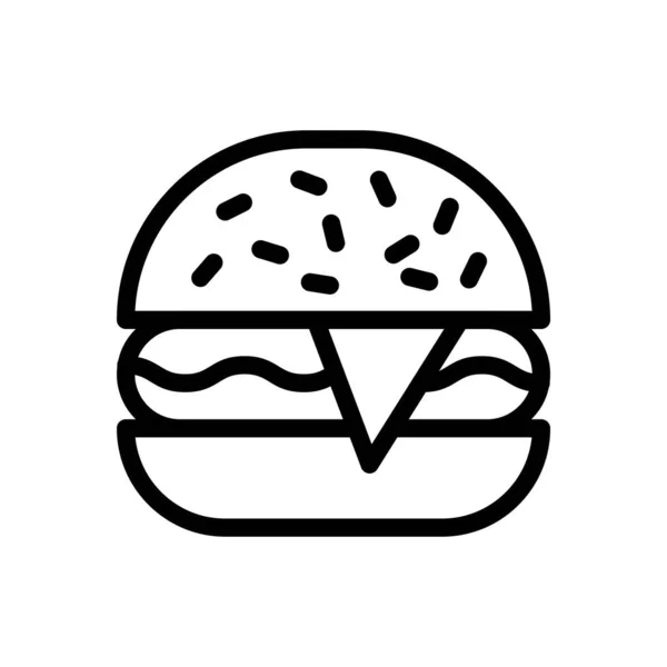 Hamburger Vector Illustration Transparent Background Premium Quality Symbols Thin Line — Stock Vector