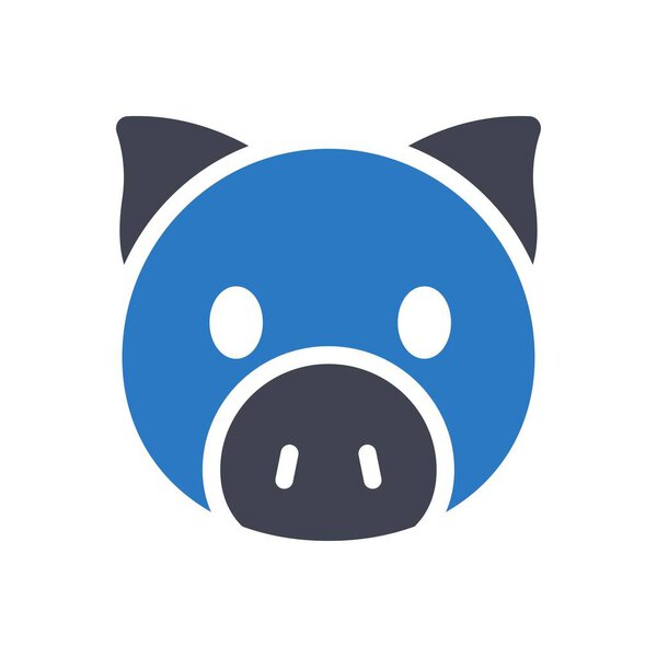 pig vector illustration on a transparent background.Premium quality symbols.Glyphs icon for concept and graphic design.