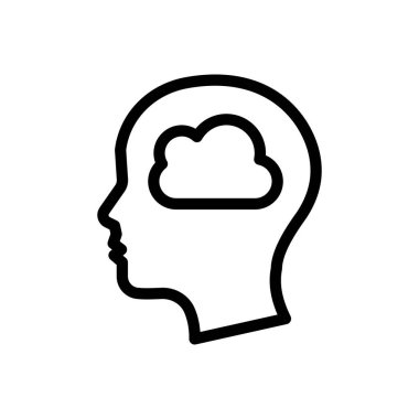 Şeffaf bir arkaplanda bulut vektör çizimi. Konsept ve grafik tasarımı için ince çizgi simgesi..