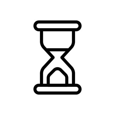 Şeffaf bir arkaplanda kum saati vektör çizimi. Konsept ve grafik tasarımı için ince çizgi simgesi..
