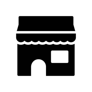 Şeffaf bir arkaplanda mağaza vektör çizimi. Konsept ve grafik tasarım simgeleri için kaliteli semboller.. 