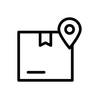 Şeffaf bir arkaplan üzerinde paket vektör çizimi. Konsept ve grafik tasarımı için ince çizgi simgesi.. 