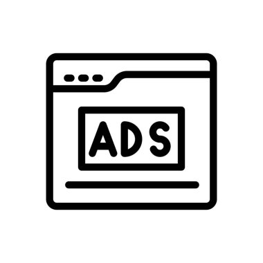 Saydam bir arkaplan üzerinde web sayfası vektör illüstrasyonu. Konsept ve grafik tasarımı için ince çizgi simgesi.. 