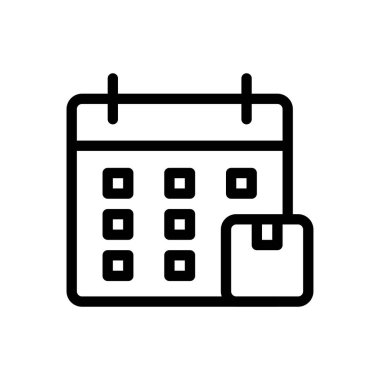 Şeffaf bir arkaplanda takvim vektör illüstrasyonu. Konsept ve grafik tasarımı için ince çizgi simgesi.. 