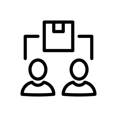 Şeffaf bir arkaplanda kutu vektör çizimi. Konsept ve grafik tasarım için ince çizgi simgesi..