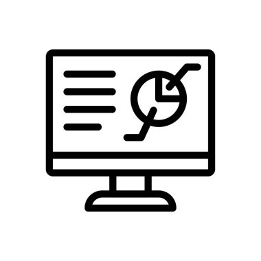 Saydam bir arkaplan üzerinde ekran vektör çizimi. Premium kalite semboller. Konsept ve grafik tasarım için ince çizgi simgesi.