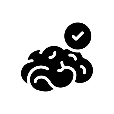 Saydam bir arkaplan üzerinde beyin vektör çizimi. Konsept ve grafik tasarım simgeleri.. 