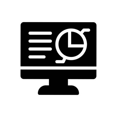 Şeffaf bir arkaplan üzerinde ekran vektör illüstrasyonu. Konsept ve grafik tasarımı için kaliteli semboller.. 