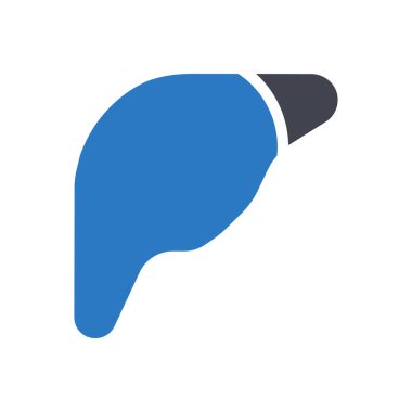 Şeffaf bir arkaplan üzerinde karaciğer vektör çizimi. Konsept ve grafik tasarım simgeleri için kaliteli semboller..