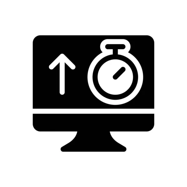 Monitor Vector Illustration Transparent Background Premium Quality Symbols Glyphs Icon — Vetor de Stock