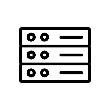Şeffaf bir arkaplan üzerinde sunucu vektör çizimi. Konsept ve grafik tasarımı için ince çizgi simgesi..