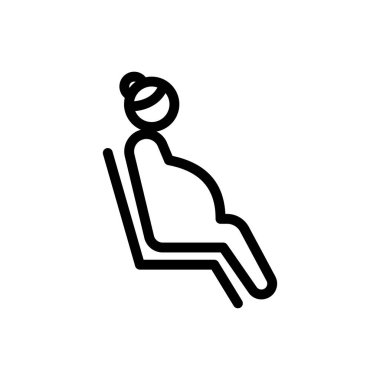 prregnant vector illustration on a transparent background.Premium quality symbols.Thin line icon for concept and graphic design. 