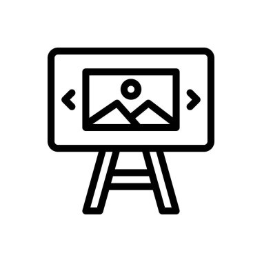 Şeffaf bir arkaplan üzerinde sunum vektörü çizimi. Konsept ve grafik tasarımı için ince çizgi simgesi.. 