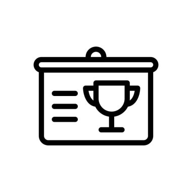 Şeffaf bir arkaplanda ödül vektör çizimi. Konsept ve grafik tasarım için ince çizgi simgesi.. 