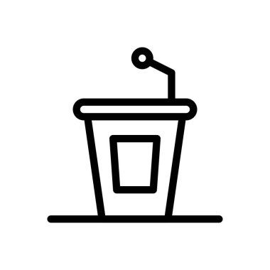 Şeffaf bir arkaplanda podyum vektör çizimi. Konsept ve grafik tasarım için ince çizgi simgesi..