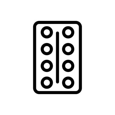 Şeffaf bir arkaplanda hap vektör çizimi. Premium kalite semboller. Konsept ve grafik tasarım için ince çizgi simgesi.. 